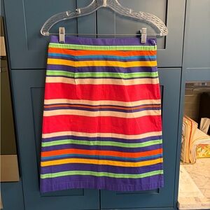 NWT NEW Frances Valentine Womens 8 Cotton Stretch Striped Trixie Skirt Slim